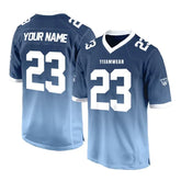 Custom Blue-White Gradient Authentic Football Jersey